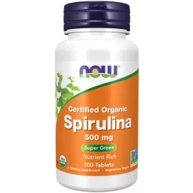   Now Foods Spirulina 500mg Certified Organic 100 Tablets 100 Tabletta