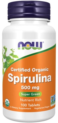 Now Foods Spirulina 500mg Certified Organic 100 Tablets 100 Tabletta