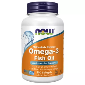   Now Foods Omega-3 Fish Oil Molecularly Distilled 1000mg 100 Softgels 100 Gélkapszula