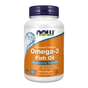 Now Foods Omega-3 Fish Oil Molecularly Distilled 1000mg 100 Softgels 100 Gélkapszula