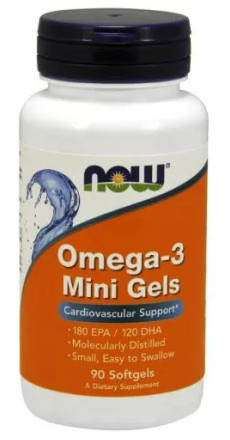 Now Foods Omega-3 Mini Gels Fish Oil 90 Softgels 90 Gélkapszula