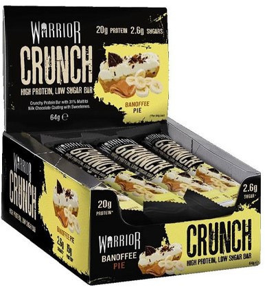 Warrior Karton Crunch Bar 12x64g Banoffee Pie (Banános Pite) 