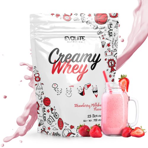 Evolite Creamy Whey 700g Strawberry Milkshake (Eper)