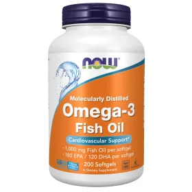   Now Foods Omega-3 Fish Oil Molecularly Distilled 1000mg 200 Softgels 200 Gélkapszula