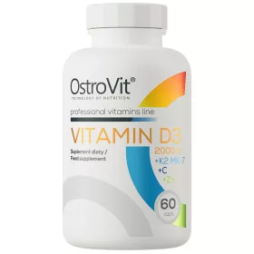   OstroVit Vitamin D3 2000 IU + K2 MK-7 + C + Zinc 60 Capsules 60 Kapszula