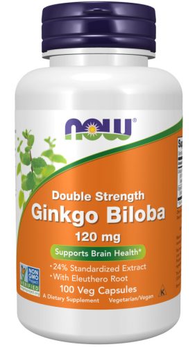Now Foods Ginkgo Biloba 120mg Double Strenght 100 Veg Capsules 100 Kapszula