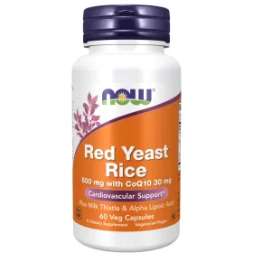   Now Foods Red Yeast Rice 600mg with CoQ10 30 mg 60 Veg Capsules 60 Kapszula