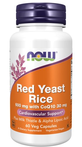Now Foods Red Yeast Rice 600mg with CoQ10 30 mg 60 Veg Capsules 60 Kapszula