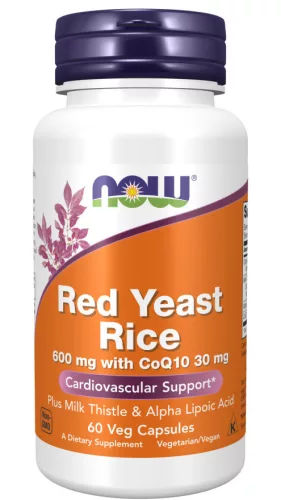 Now Foods Red Yeast Rice 600mg with CoQ10 30 mg 60 Veg Capsules 60 Kapszula