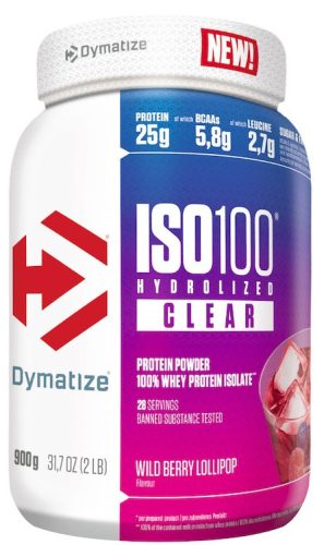 Dymatize Iso 100 Clear 900g Wild Berry Lollipop (Erdei Gyümölcs Nyalóka)