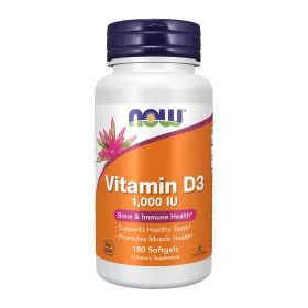 Now Foods Vitamin D-3 1000 IU High Potency 180 Softgels 180 Gélkapszula
