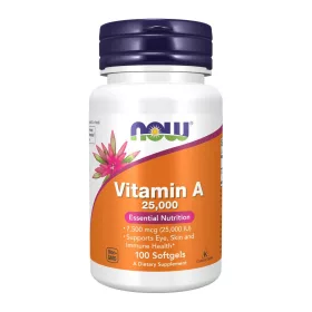 Now Foods Vitamin A 25000IU 100 Softgels 100 Gélkapszula