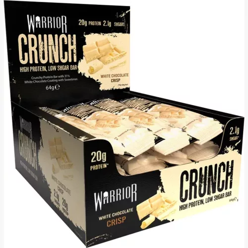 Warrior Karton Crunch Bar 12x64g White Chocolate Crisp (Fehércsokoládé)
