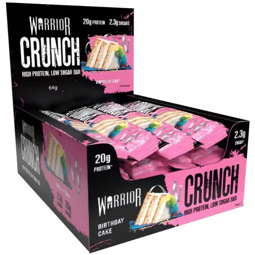 Warrior Karton Crunch Bar 12x64g Birthday Cake (Születésnapi Torta)