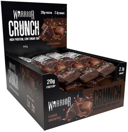 Warrior Karton Crunch Bar 12x64g Fudge Brownie (Brownie Csokoládé)