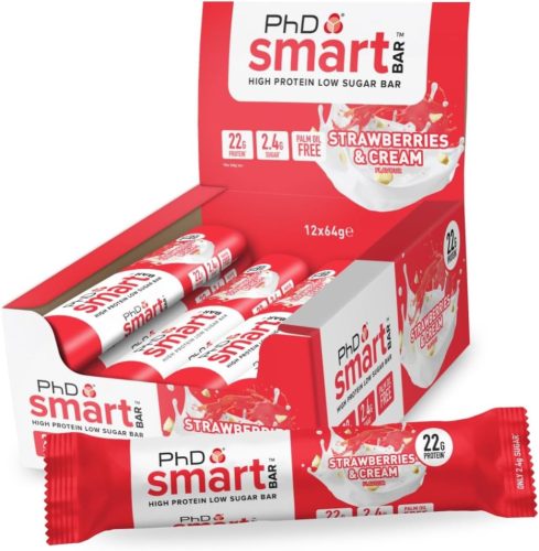 PhD Nutrition Karton Smart Bar 12x64g Strawberry & Cream (Eper)