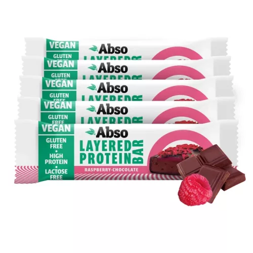 Absorice Karton Abso Layered Protein Bar 16x50g Raspberry Chocolate (Málna Csokoládé)