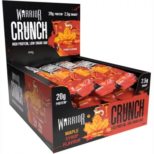 Warrior Karton Crunch Bar 12x64g Canadian Maple Syrup (Kanadai Juharszirup)