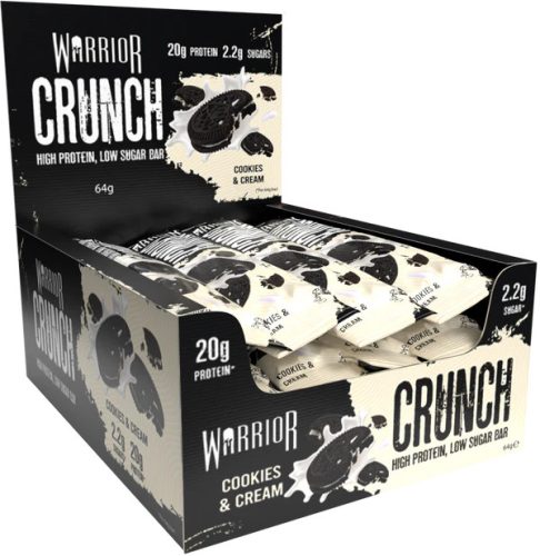 Warrior Karton Crunch Bar 12x64g Cookies and Cream (Sütikrém)