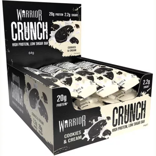 Warrior Karton Crunch Bar 12x64g Cookies & Cream (Sütikrém)