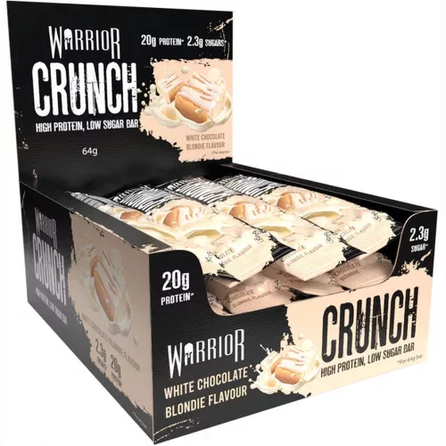 Warrior Karton Crunch Bar 12x64g White Chocolate Blondie (Fehércsokoládé)