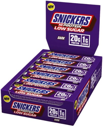 Snickers&Mars Karton HiProtein Bar 12x51-59g SNICKERS LOW SUGAR DARKCHOCO(Étcsoki) EXP.:2025/12/02