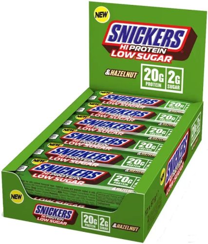 Snickers&Mars Karton HiProtein Bar 12x51-59g SNICKERS LOW SUGAR HAZELNUT (Mogyoró)