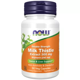   Now Foods Milk Thistle Extract 300mg Double Strength 50 Veg Capsules 50 Kapszula