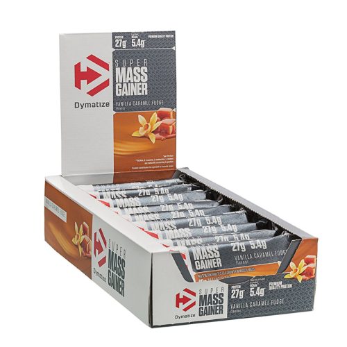 Dymatize Karton Super Mass Gainer Bar 10x90g Vanilla Caramel Fudge (Vanília Karamell)