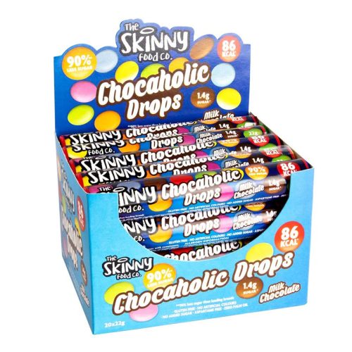 Skinny Foods Karton Chocaholic Drops 20x22g Chocolate (Csokoládé)