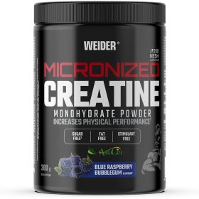   Weider Micronized Creatine Monohydrate Powder + AstraGin 300g Blue Raspberry Bubble Gum (Kék Málna Rágógumi)