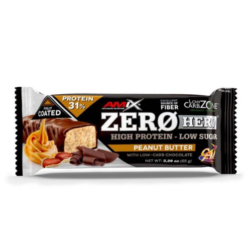 AMIX Low-Carb ZeroHero 31% Protein Low Sugar Bar 65g Peanut Butter (Mogyoróvaj)