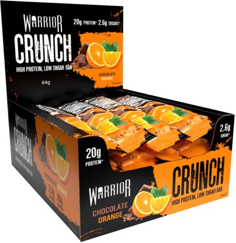 Warrior Karton Crunch Bar 12x64g Chocolate Orange (Csokoládé Narancs)