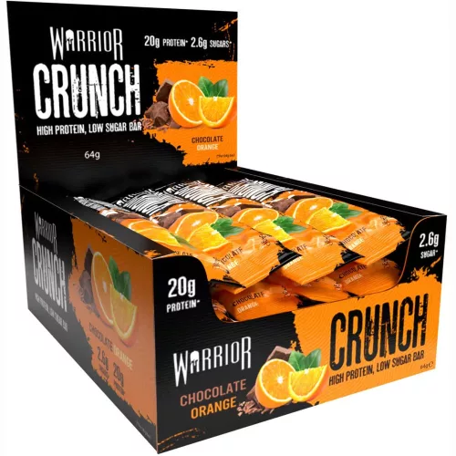 Warrior Karton Crunch Bar 12x64g Chocolate Orange (Csokoládé Narancs)
