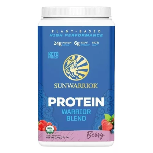 Sunwarrior Protein Warrior Blend (Plant Based, Organic) 750g Berry Shortcake (Gyümölcs Sajttorta)