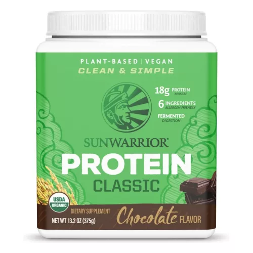 Sunwarrior Protein Classic (Plant Based, Organic) 375g Chocolate (Csokoládé) EXP.:2027/02/10