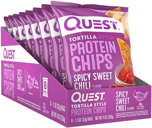 Quest Nutrition Karton Tortilla Style Protein Chips 8x32g Spicy Sweet Chili (Édes Csípős Chili) EXP.:2026/01/02