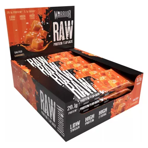 Warrior Karton Raw Protein Oat Flapjack Bar 12x75g Salted Caramel (Sós Karamell)