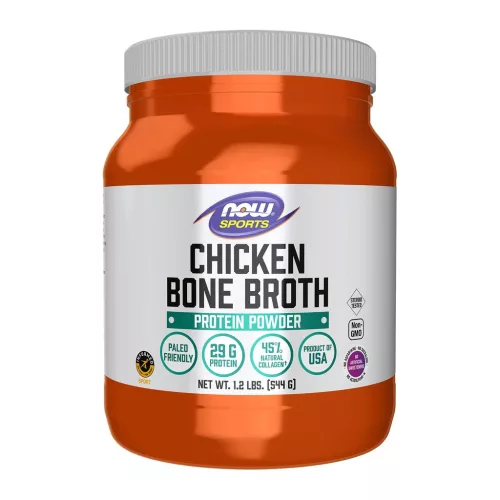 Now Foods Chicken Bone Broth Powder 544g Unflavored (Ízesítetlen)
