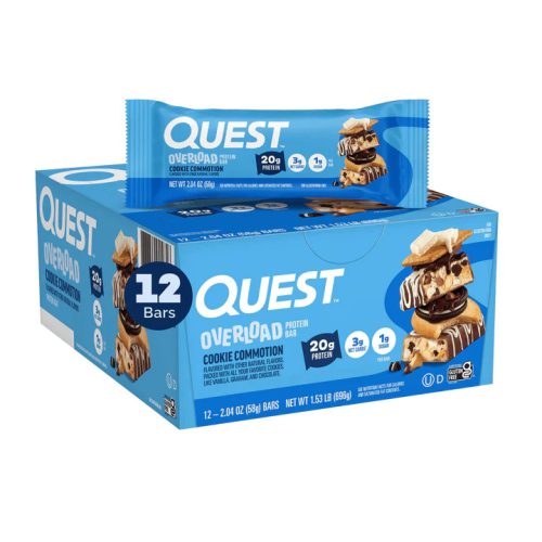 Quest Nutrition Karton Overload Protein Bar 12x58g Cookie Commotion (Süti) EXP.:2026/02/21