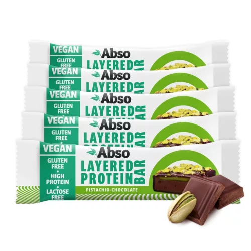 Absorice Karton Abso Layered Protein Bar 16x50g Pistachio Dark Chocolate (Pisztácia Étcsokoládé)