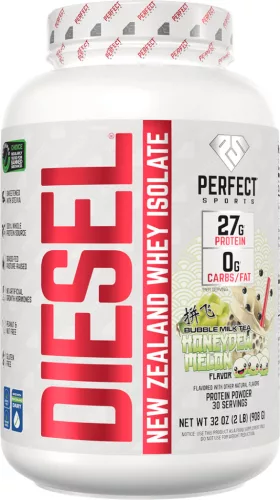 Perfect Sports Diesel 100% New Zealand Whey Isolate 908g Honeydew Melon Bubble Milk Tea (Sárgadinnye Boba Tea)