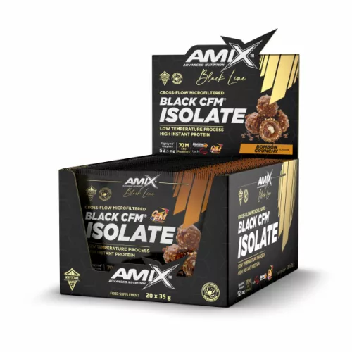 AMIX Karton Amix® Black Line Black CFM® Isolate 20x35g Bombón Crunchy (Ropogós Bonbon)