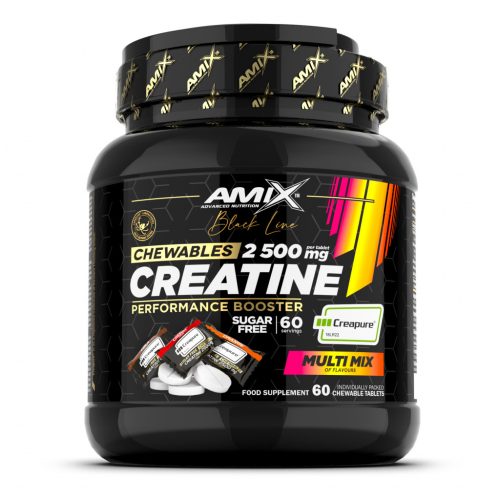 AMIX Black Line Creatine Creapure 2500mg Chewable Tabs 60 tablets 60 tabletta Multi Flavour (Vegyes íz)