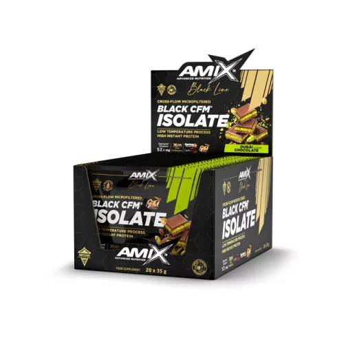 AMIX Karton Amix® Black Line Black CFM® Isolate 20x35g Dubai Chocolate (Dubai Csokoládé)