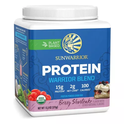 Sunwarrior Protein Warrior Blend (Plant Based, Organic) 375g Berry Shortcake (Gyümölcs Sajttorta)