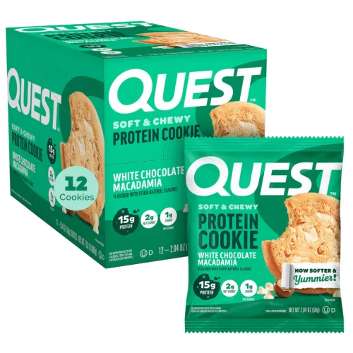 Quest Nutrition Karton Protein Cookie 12x59g White Chocolate Macadamia (Fehércsokoládé Makadámdió) EXP.:2026/10/23