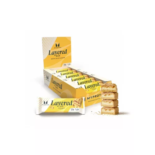 Myprotein Karton Layered Bar 12x60g White Gold (Fehércsokoládé Karamell)