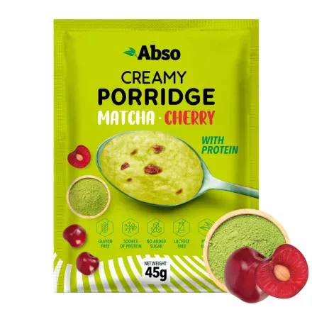 Absorice Creamy Porridge Rizskása 45g Matcha Cherry (Matcha Cseresznye)