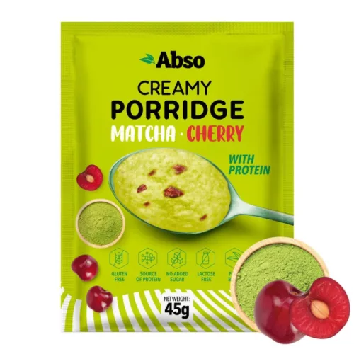 Absorice Creamy Porridge Rizskása 45g Matcha Cherry (Matcha Cseresznye)